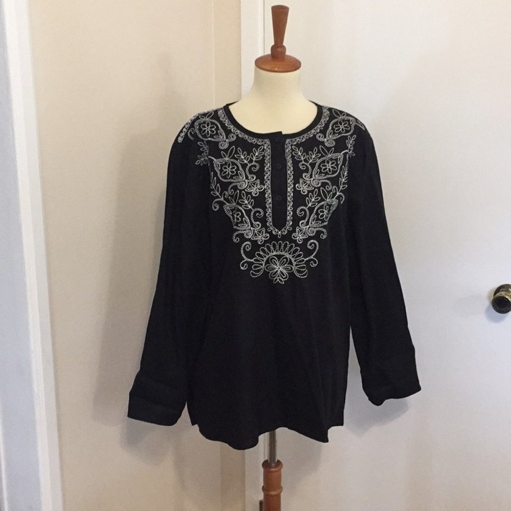 1X Susan Graver Blouse H04 4924